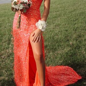 Coral Prom dress Rachel Allan